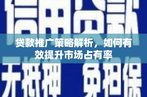 江源贷款推广策略解析，如何有效提升市场占有率