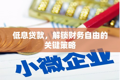 汕尾低息贷款，解锁财务自由的关键策略