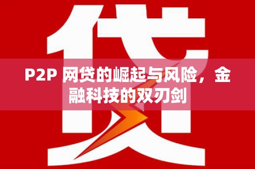 商南P2P 网贷的崛起与风险，金融科技的双刃剑