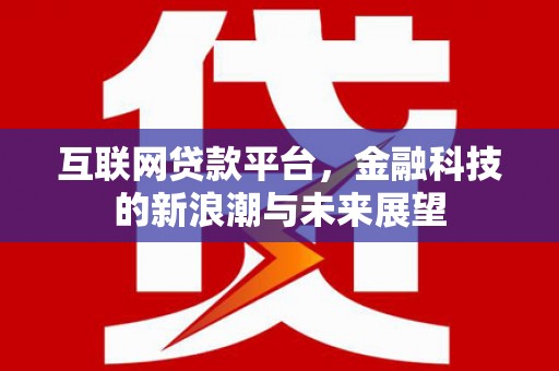秀英互联网贷款平台，金融科技的新浪潮与未来展望