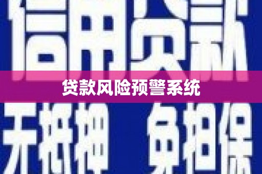 湛江贷款风险预警系统
